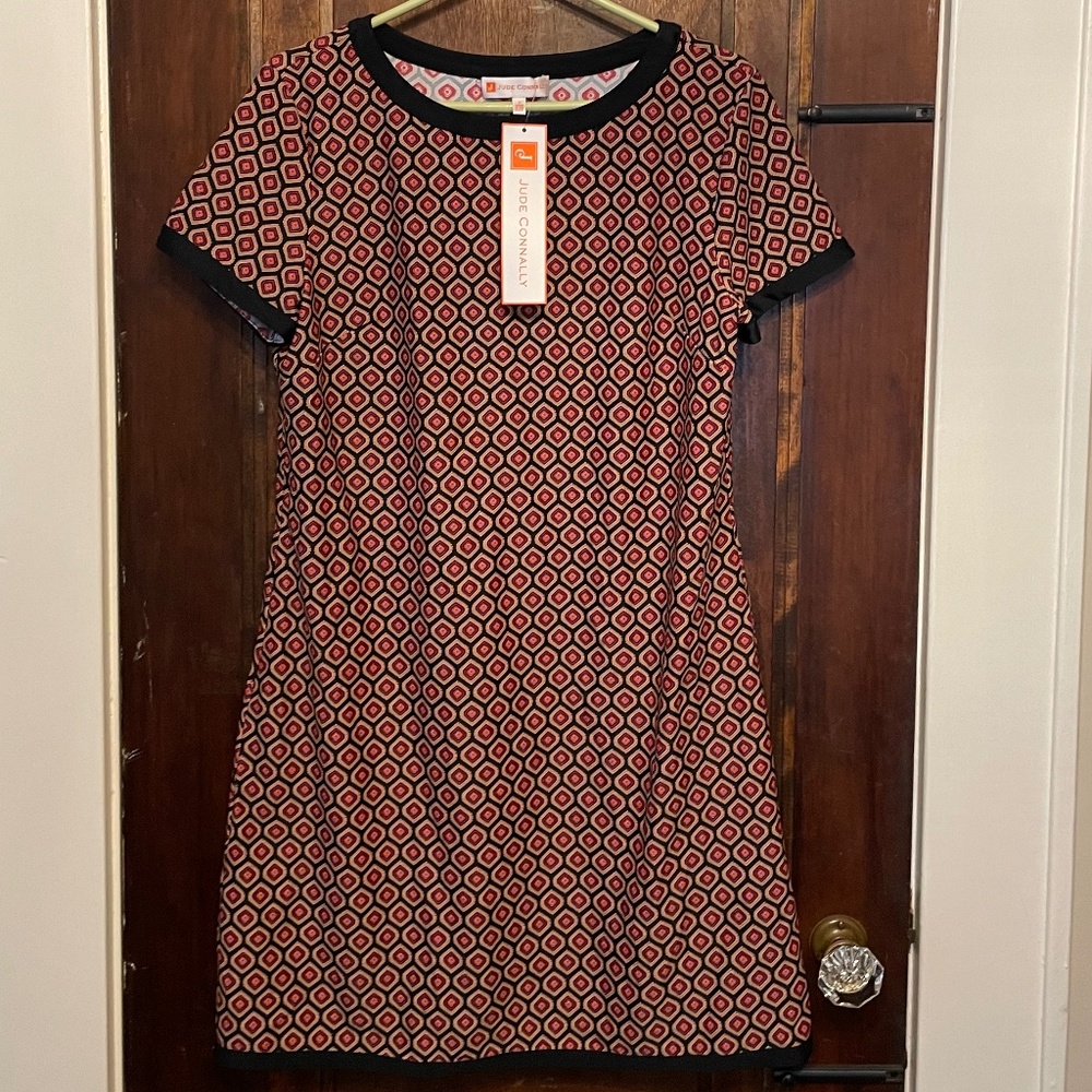 Jude Connally Parker Foulard Black Dress